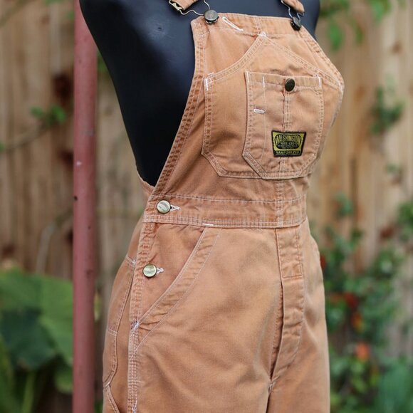 Vintage DEE CEE Bib Overalls / Terra Cotta/ Worn Faded, Up to Size 27W - Picture 3 of 8